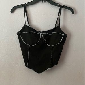 Papaya black crop top